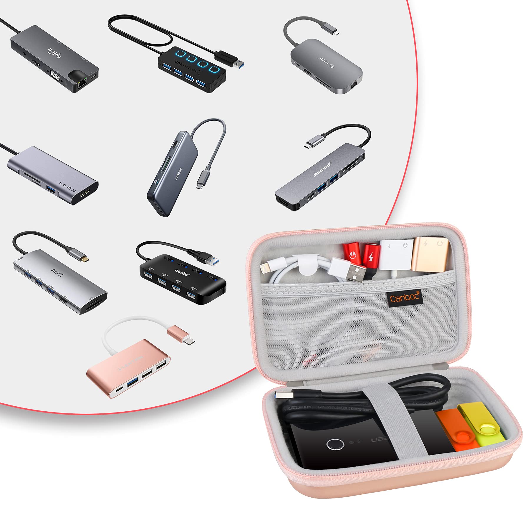 ポータブル収納ケース ローズゴールド EVAハード保護収納ケーストラベルケース Amazon.co.jp: Canboc Shockproof Carrying Case Storage Travel Bag